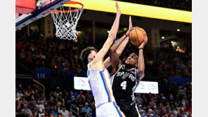 샌안토니오, ‘디펜딩챔피언’ 오클라호마시티에 3전 전승