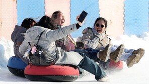 눈썰매장 찾은 외국인 관광객들