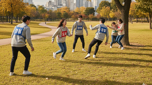 “경찰과 도둑 구해요” 술래잡기 놀이에 빠진 젊은이들