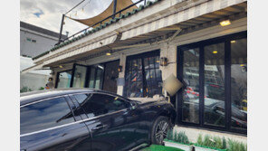 60대女 주차중 가속페달 밟아…카페 돌진 20명 날벼락