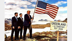 ‘그린란드에 성조기 꽂는 트럼프’ 합성사진…본인이 올렸다