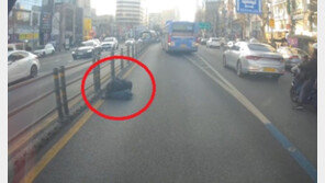 도로 한복판서 잠든 남성…깨우자 “싫어, 잘 거야” 