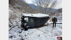 홍천서 승합차 보호난간 들이받고 추락…운전자 사망