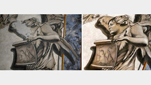 ‘멜로니 닮은꼴’ 로마 성당 천사얼굴 삭제