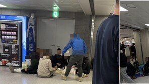 폭설에 멈춘 제주 하늘길, 공항 바닥이 대합실이 됐다