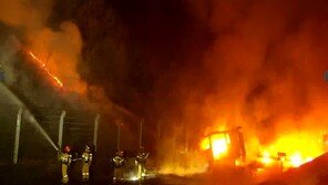 신대구부산고속도로 차량사고 화재…산불로 번져