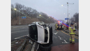 전신주 들이받고 전도된 SUV…20대 음주운전자 입건