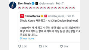 머스크 태극기 내걸며 “韓반도체 인재들, 테슬라로 오라”