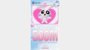 ‘뉴진스’ 스포티파이 5억 스트리밍 돌파…통산 6번째