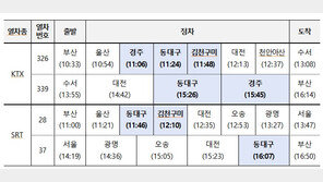KTX·SRT 교차운행, 25일 시행한다…부산역 상·하행 1편씩