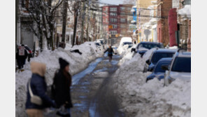 폭설에 마비된 뉴욕 “시급 4만원 줄게 제설작업 참여를”