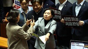 국회서 폭력 행위?…조국당 동영상 촬영에 국힘, 피켓으로 내리쳐