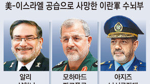 안보고문-총사령관-국방장관… 이란 軍수뇌부 7명 사망