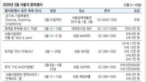 2026년 3월 서울의 문화행사 (3월 3∼16일)