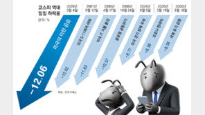 코스피 이틀간 1150P 빠져… 버티던 개미들 “무서워 팔겠다”