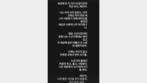 손담비, 母 학대 사망 ‘4개월 해든이’ 추모…“부디 편히 쉬길”