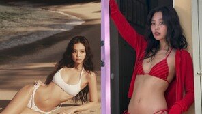 블랙핑크 제니, 해변부터 침대까지…관능적 비키니 자태
