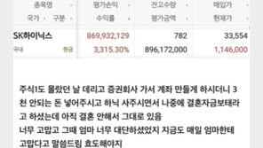 “어머니 손에 계좌 개설…SK하이닉스 3315% 수익, 결혼자금 마련”