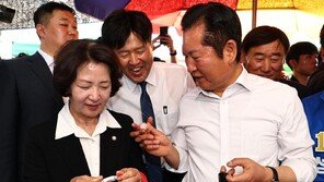 김용, 정청래 성남 지원 유세 참석…“안산-하남 중 정해주면 1등할 것”