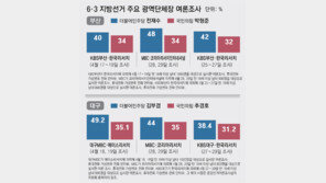 대진표 확정후… 부산-경남-대구 지지율 조사마다 격차 들쭉날쭉