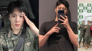 김우석, 전역…늠름해진 모습 눈길