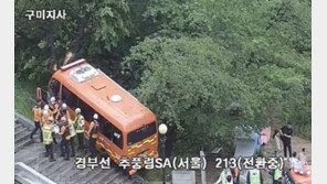 “브레이크 왜이래” 추풍령휴게소서 소방버스 나무 ‘쾅’…11명 중경상