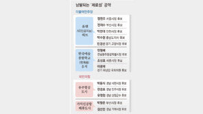 한 기관 두고 서로 “유치”… 같은 당끼리 겹치기 공약