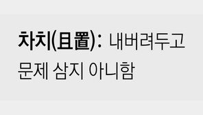 [신문과 놀자!/미션 나의 문해력]차치(且置)