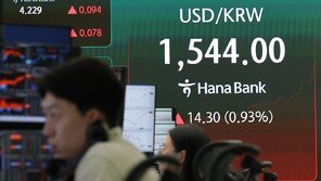 [속보]환율, 주간거래서 1540원 넘겨…금융위기 이후 최고
