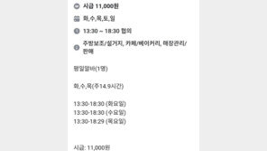 주휴수당 피하려고 ‘주 14.9시간 근무’?…청년 분노 일으킨 알바 채용공고