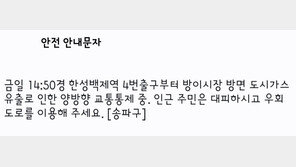 송파구 올림픽공윈 인근서 도시가스 유출…“주민대피-교통통제”