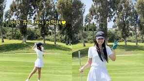 제니, 골프 스윙도 예술이네…폭풍성장한 실력에 “이제 ‘골린이’ 졸업”