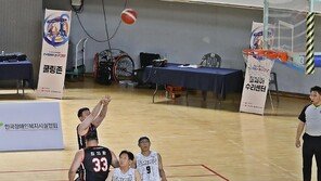 휠체어로 코트 가르며 농구 열정 겨룬다