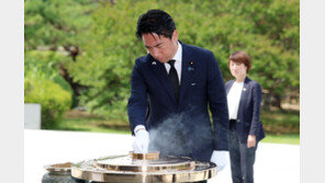 서울현충원 참배하는 고이즈미 신지로 일본 방위상, 방한 서울일정 시작
