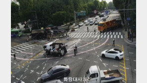 노원구 화랑대사거리서 덤프트럭 3대 추돌…2명 병원 이송