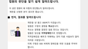 “OO씨가 이겼습니다”…장애인에 ‘쉬운 판결문’ 따로 써준 재판부