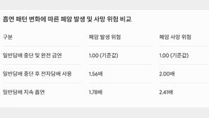 “연초 끊고 전자담배 갈아탔는데”…폐암 위험 1.56배