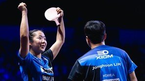 혼합 복식 세계 최강 임종훈-신유빈, ‘만리장성’ 중국 꺾고 WTT 스매시 정상