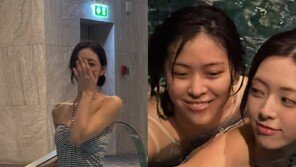 있지 유나, 수영복 입고 뽐낸 슬림 몸매…류진과 물놀이