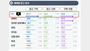 코바코 “광고 매체 중 ‘TV 효과’ 여전히 부동의 1위”