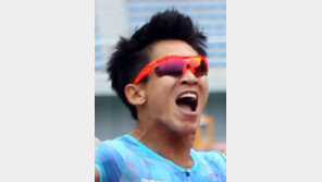 김국영, 육상 100m 한국신 바람 때문에 날아가