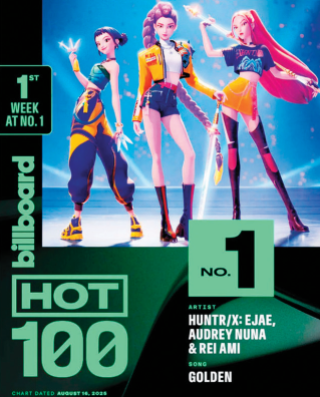넷플릭스 애니메이션 영화 ‘케이팝 데몬 헌터스’의 오리지널사운드트랙(OST) ‘골든(Golden)’이 K팝 여성 가수 노래 최초로 빌보드 ‘핫100’ 정상에 올랐다. 빌보드 인스타그램 캡처