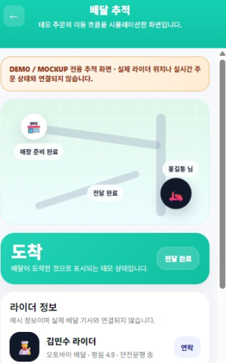 X(옛 트위터) 이용자 말희가 만든 가상 배달 애플리케이션. X ‘malheeelife’ 계정 캡처