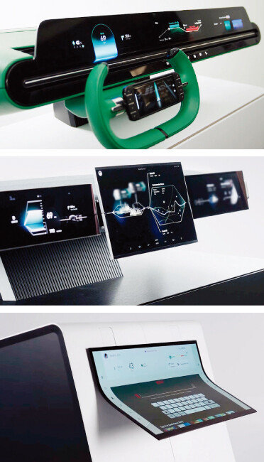 LG전자가 선보인 차량용 차세대 디스플레이 3종. [LG전자 제공]