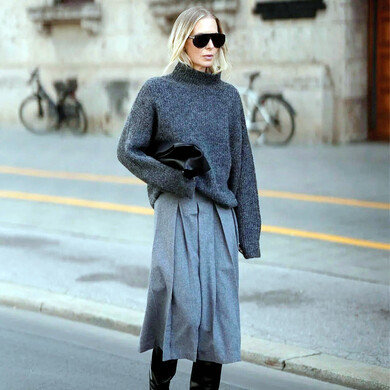 맹추위에도 보온성과 스타일 모두 챙기는 스커트 연출법