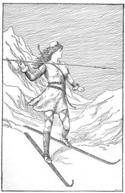 산속에서 사냥하는 스카디, H. L. M, 1901.