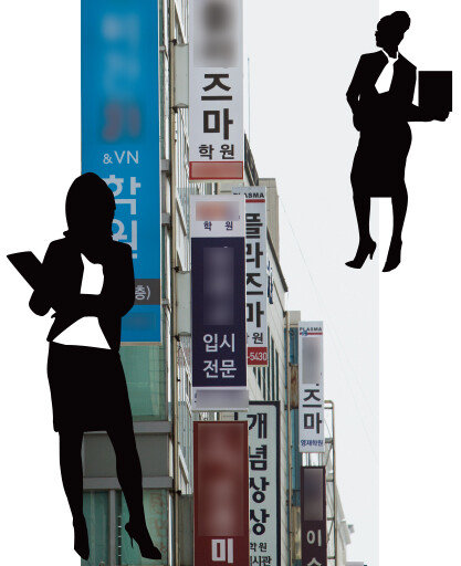 입시학원이 몰려 있는 
서울 강남구 대치동 풍경.[조영철 기자]