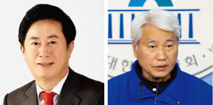 정찬민 용인시장, 백군기 전 의원.(왼쪽부터)