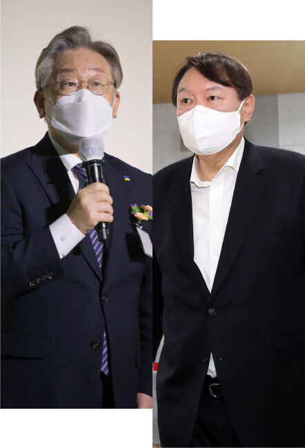 이재명 경기지사(왼쪽). 윤석열 전 검찰총장. [뉴시스, 동아DB]