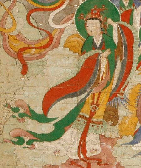 얼굴은 사람, 발은 사슴 모양인 존재가 그려진 경남 하동 쌍계사 감로왕도 일부. [한국민족문화대백과사전]